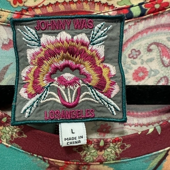 Johnny Was Thena Box Pleat Swing Tee Multi Color Size L - Picture 11 of 13